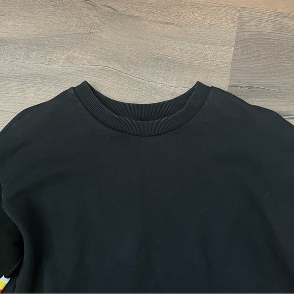 MO&Co. Women's Pullover Save the Mermaid Sleeve Black Size Medium - Picture 7 of 13